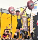 Cristhian Santana felicita a Agoney Rodríguez por su título de campeón de Canarias júnior de halterofilia